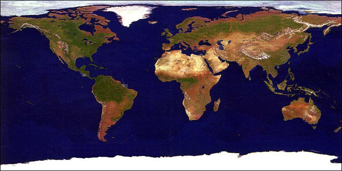 Карта поверхности Земли